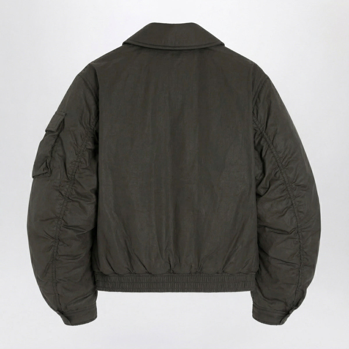 Lemaire Bomber Jacket With Removable Collar In Brown Polyamide Women LEMAIRE