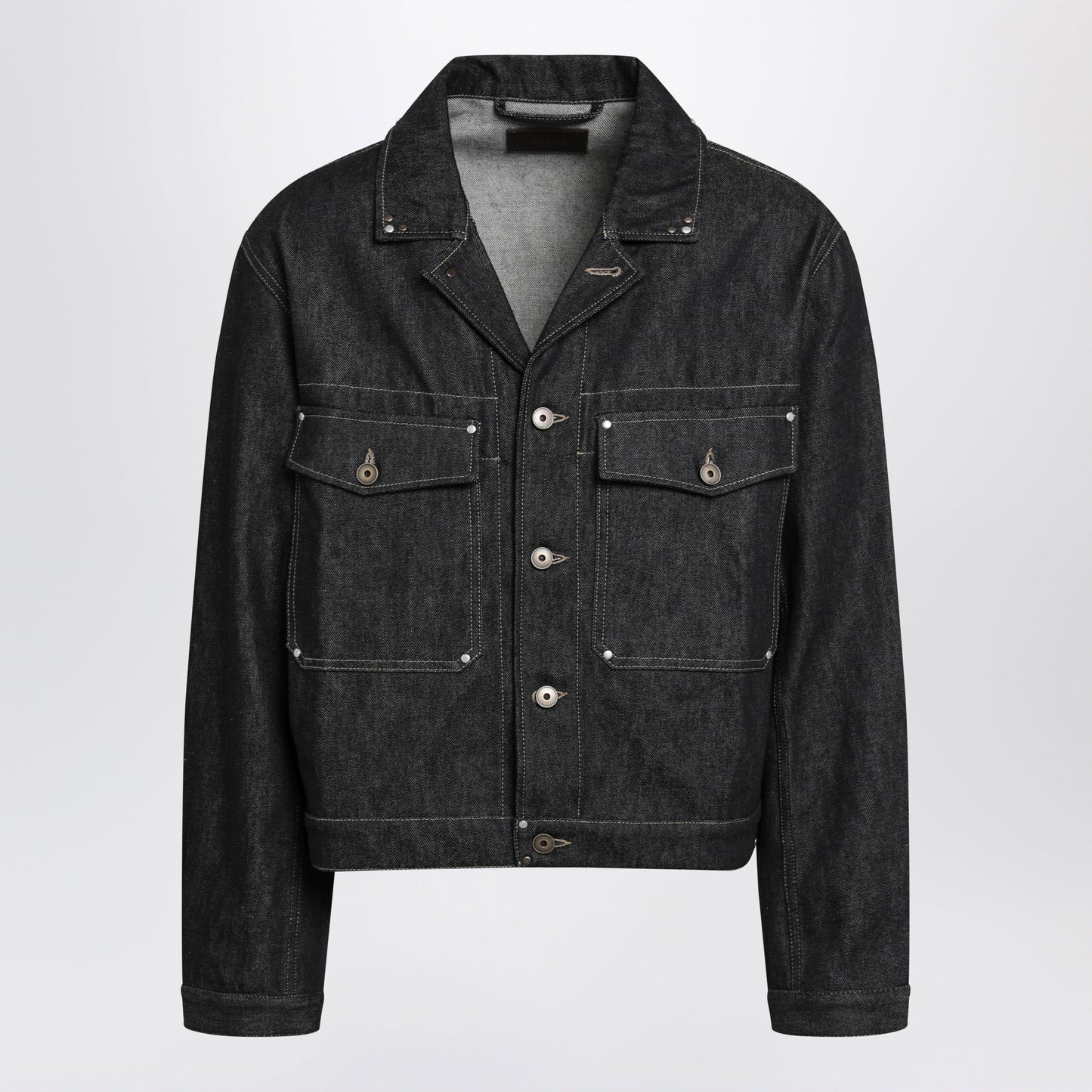 Lemaire Trucker Denim Jacket With Contrast Stitching Men LEMAIRE