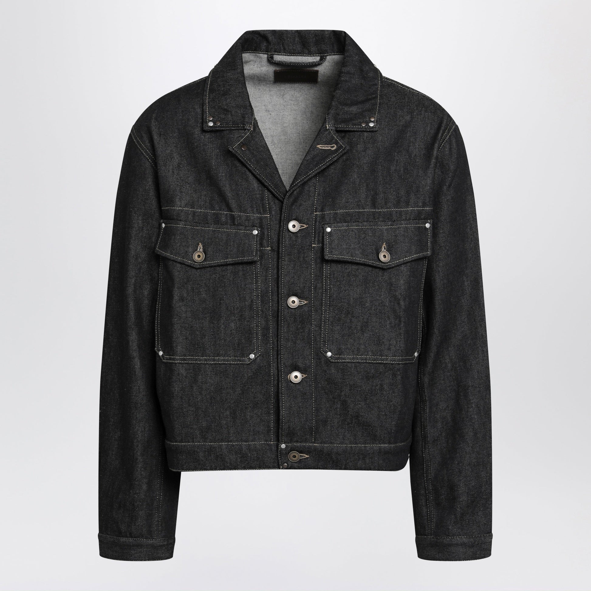 Lemaire Trucker Denim Jacket With Contrast Stitching Men LEMAIRE