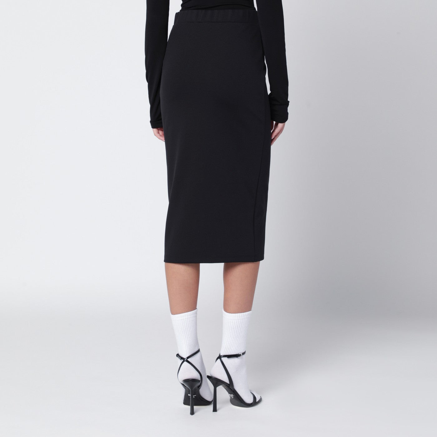 Off-White Black Pencil Skirt With Off Logo Women OFF-WHITE