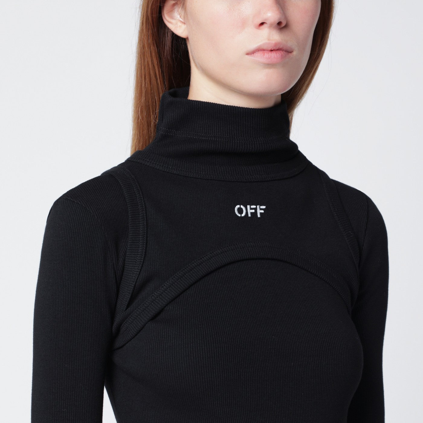 Off-White Black Cotton Midi Dress With Logo Women OFF-WHITE