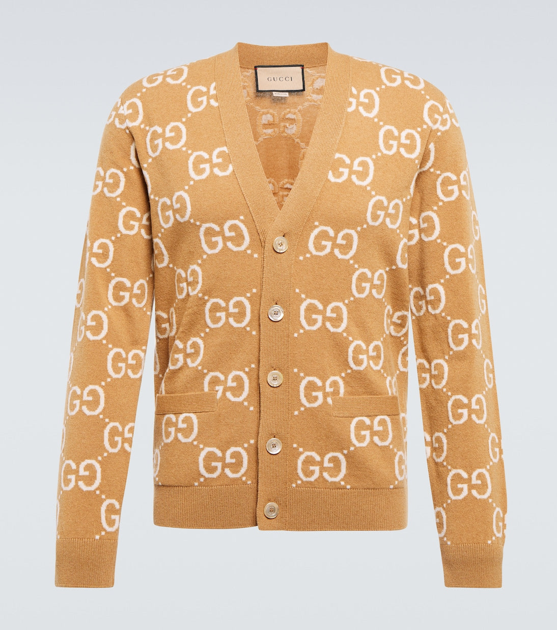 Gucci Men Gg Jacquard Wool Cardigan GUCCI