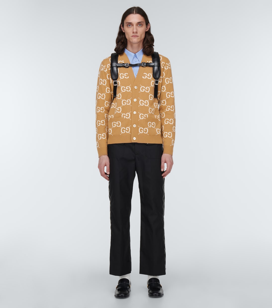 Gucci Men Gg Jacquard Wool Cardigan GUCCI