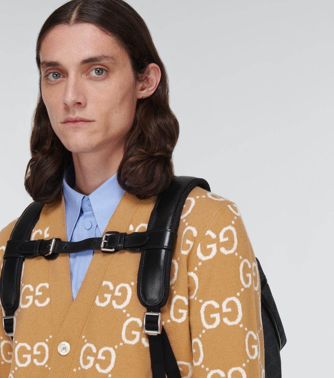Gucci Men Gg Jacquard Wool Cardigan GUCCI