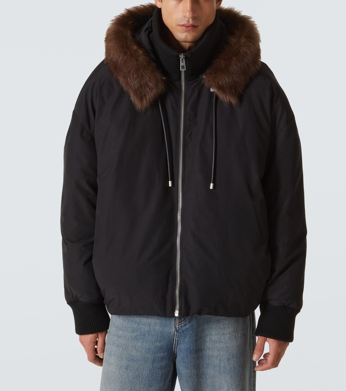Loewe Men Shearling-Trimmed Cotton-Blend Jacket LOEWE