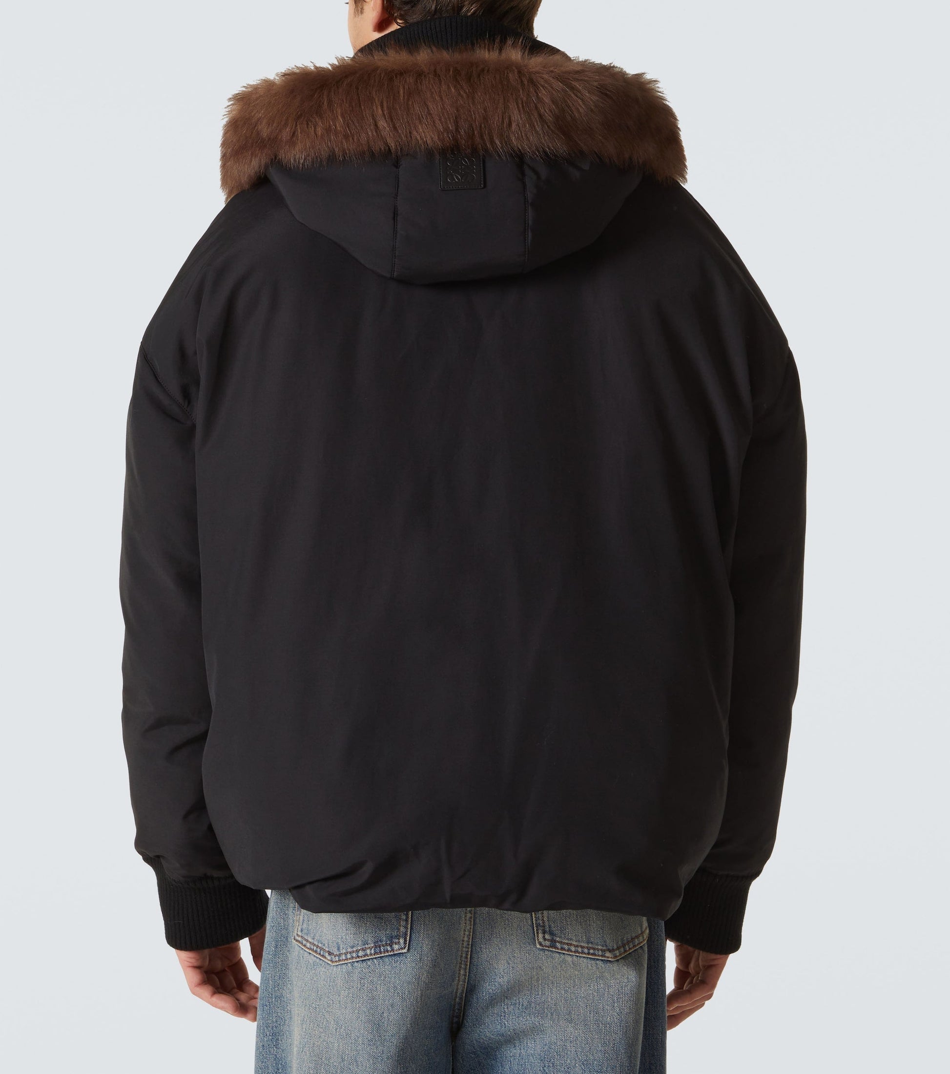 Loewe Men Shearling-Trimmed Cotton-Blend Jacket LOEWE