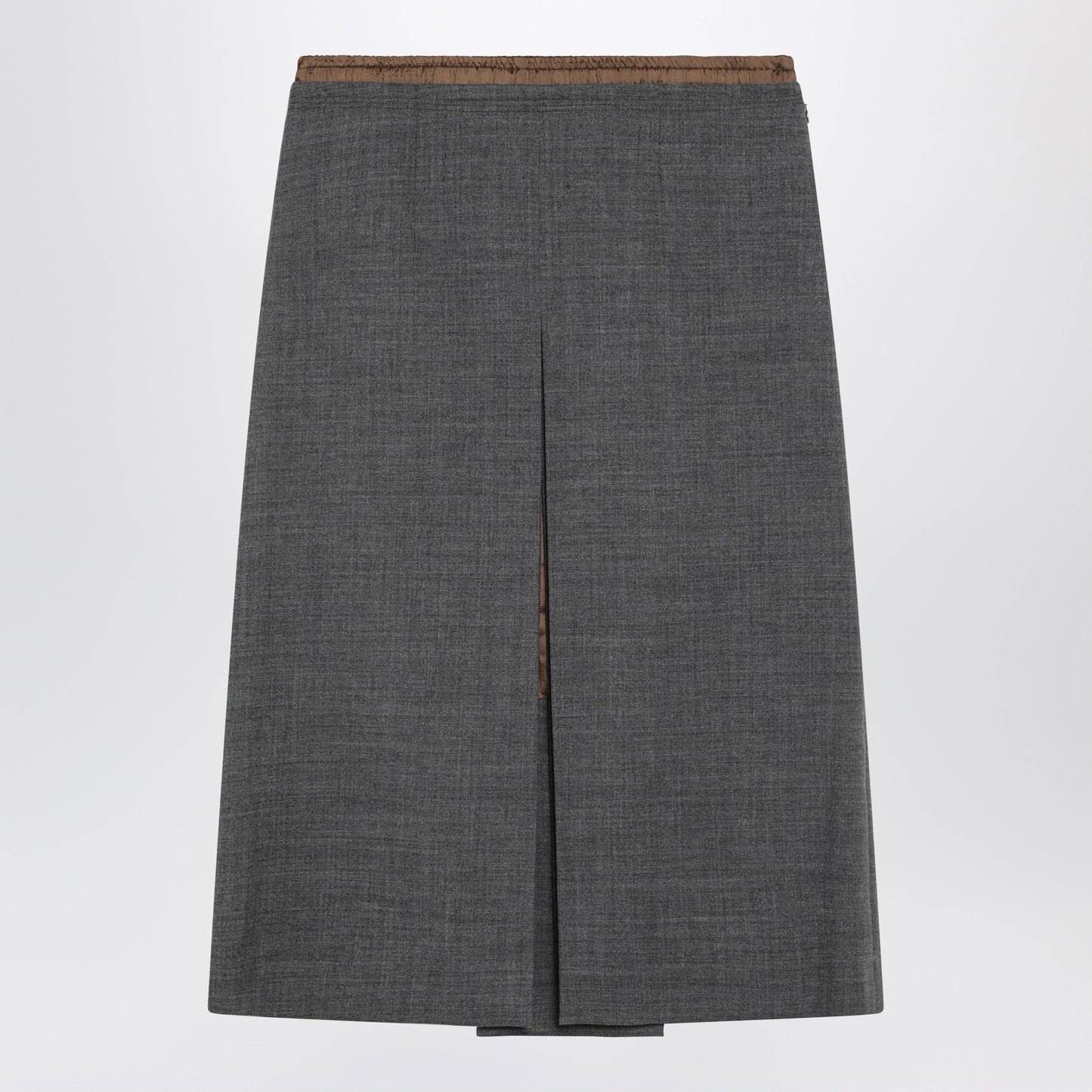 Prada Slate Grey Wool Skirt Women PRADA