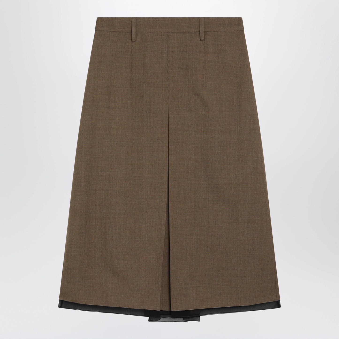 Prada Tobacco-Colored Wool Skirt Women PRADA