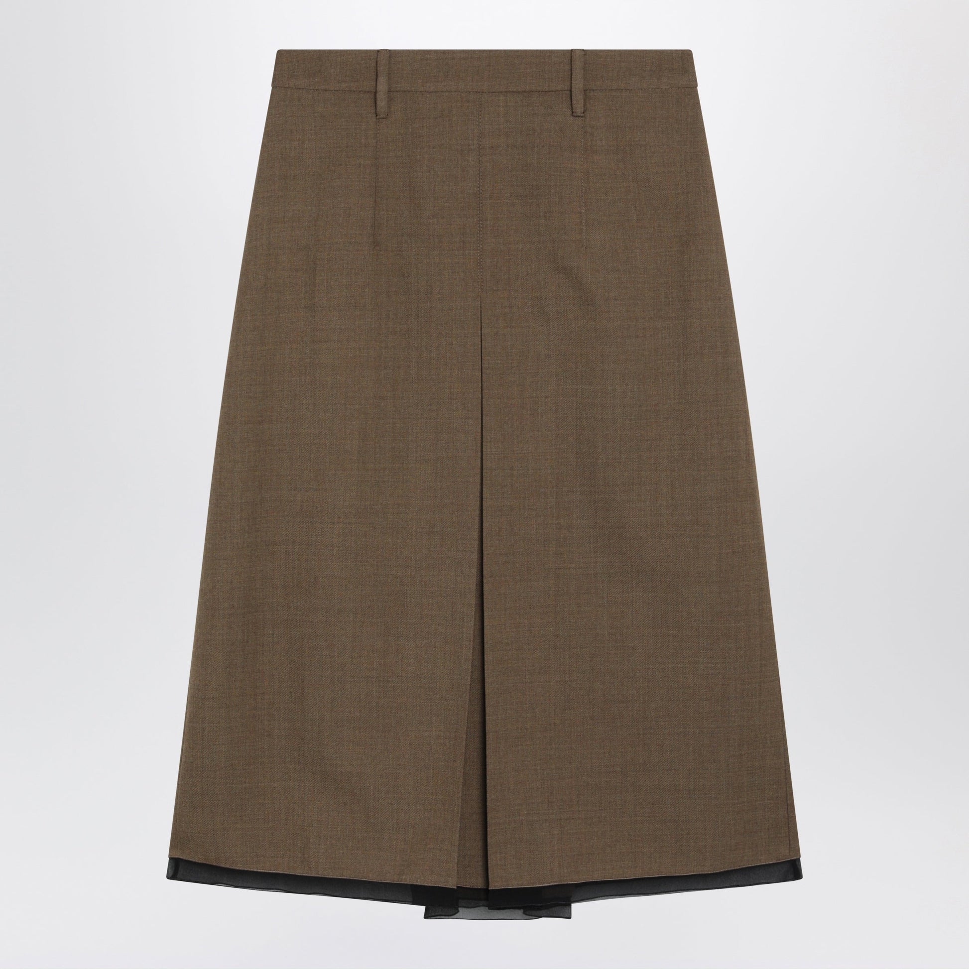 Prada Tobacco-Colored Wool Skirt Women PRADA