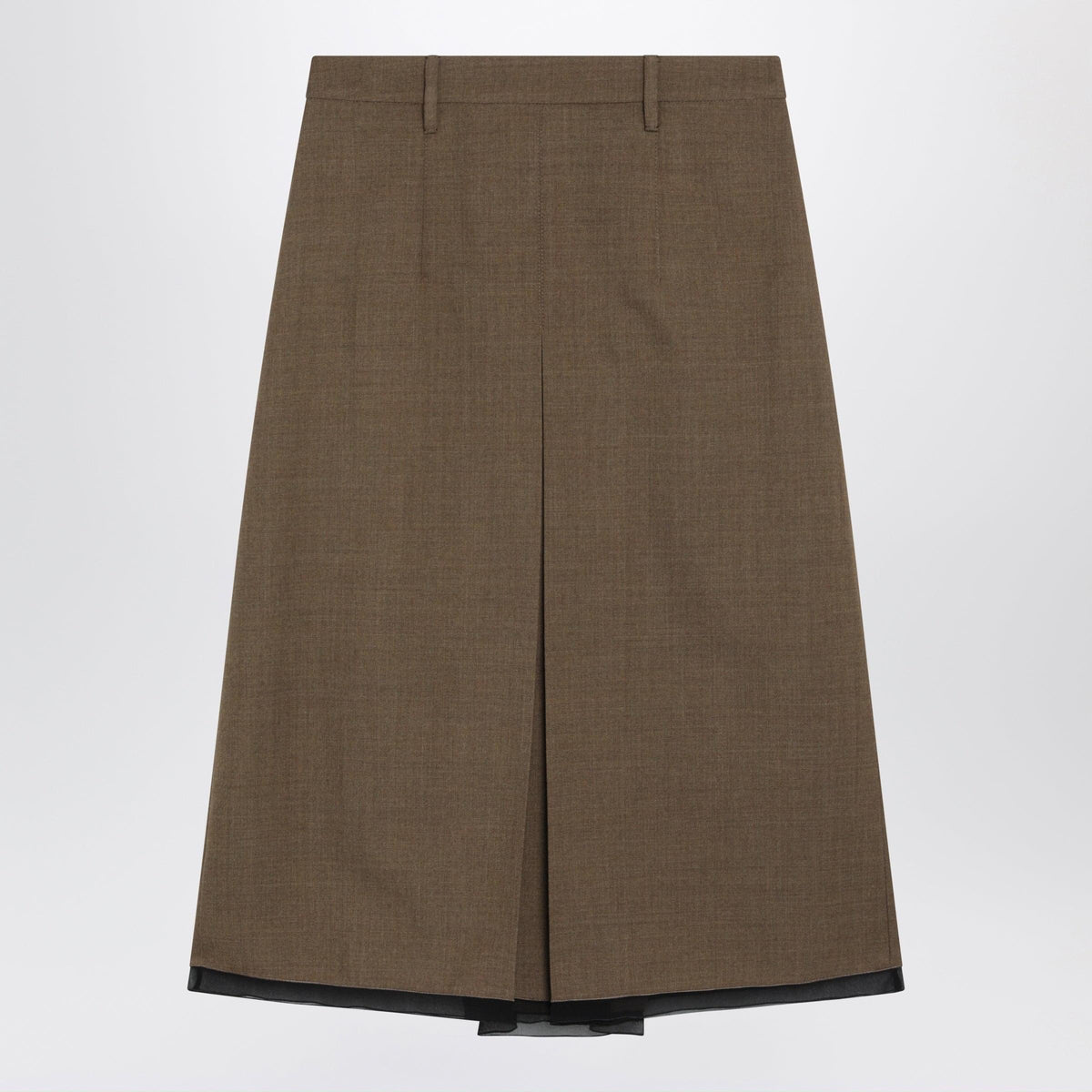 Prada Tobacco-Colored Wool Skirt Women Women PRADA
