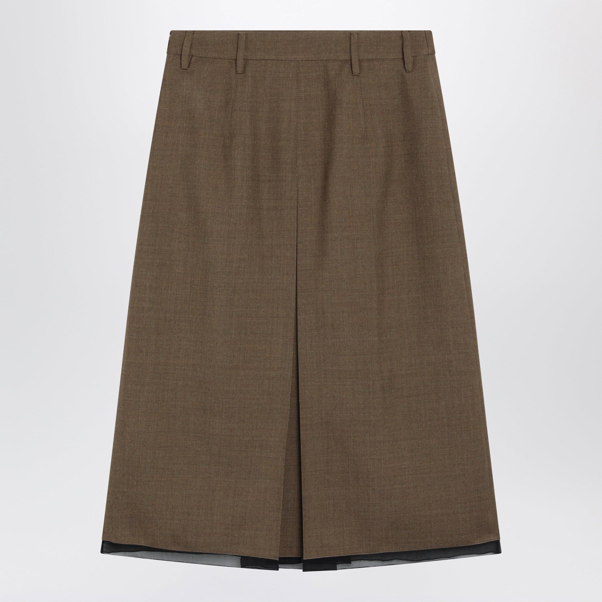 Prada Tobacco-Colored Wool Skirt Women PRADA
