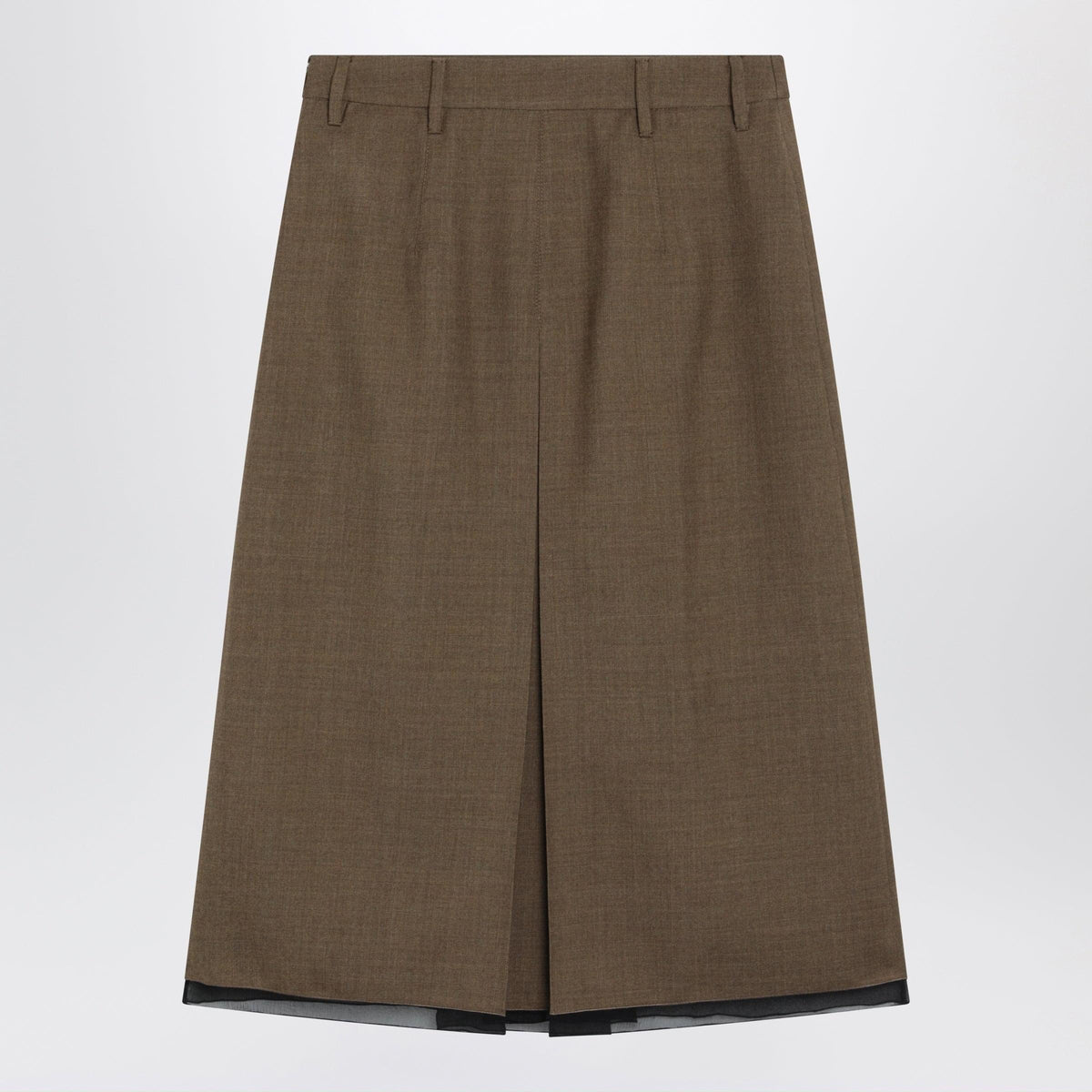 Prada Tobacco-Colored Wool Skirt Women Women PRADA