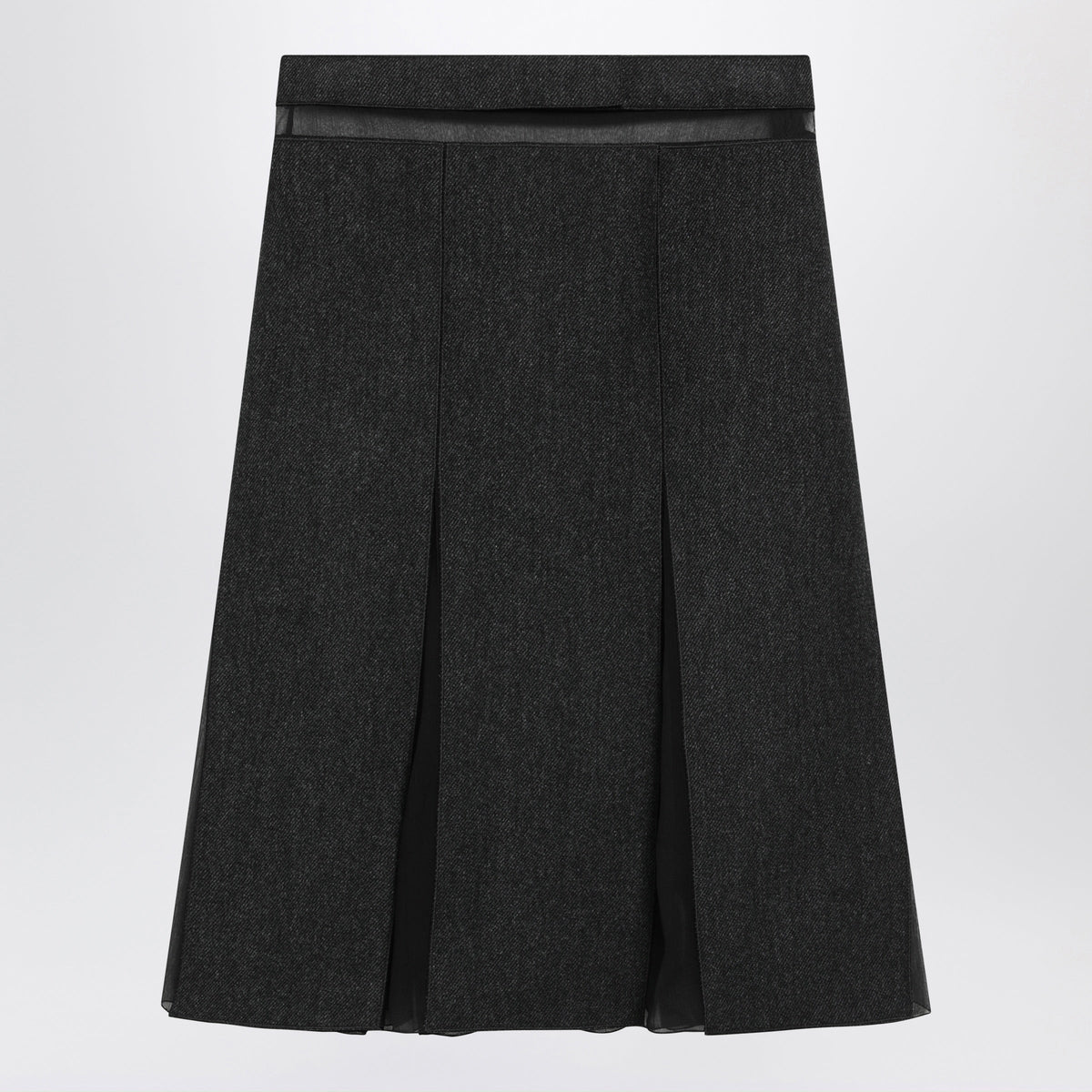 Prada Slate Grey Skirt In Double Wool Women PRADA
