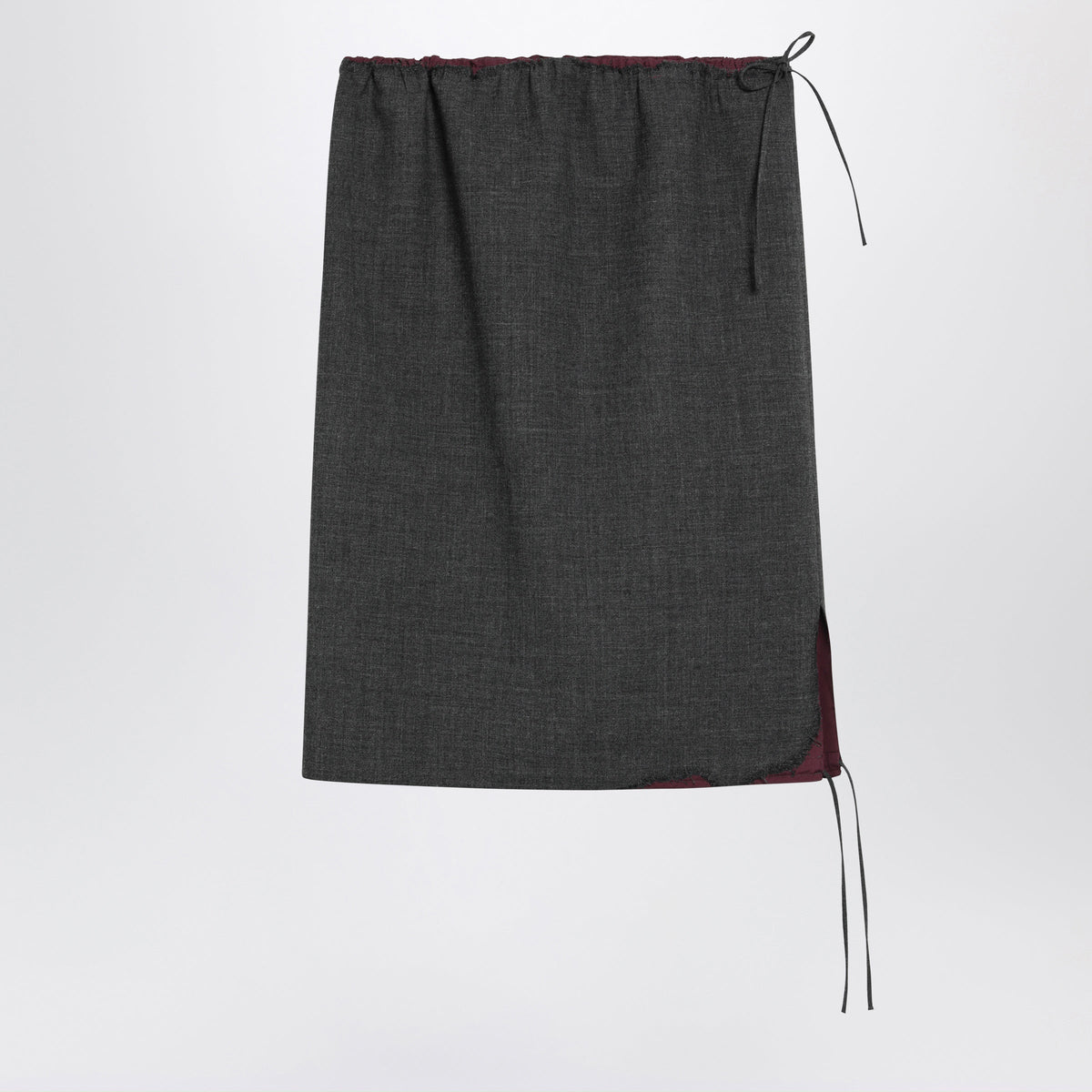 Prada Slate/Garnet Midi Skirt In Bonded Devore Matting Women PRADA