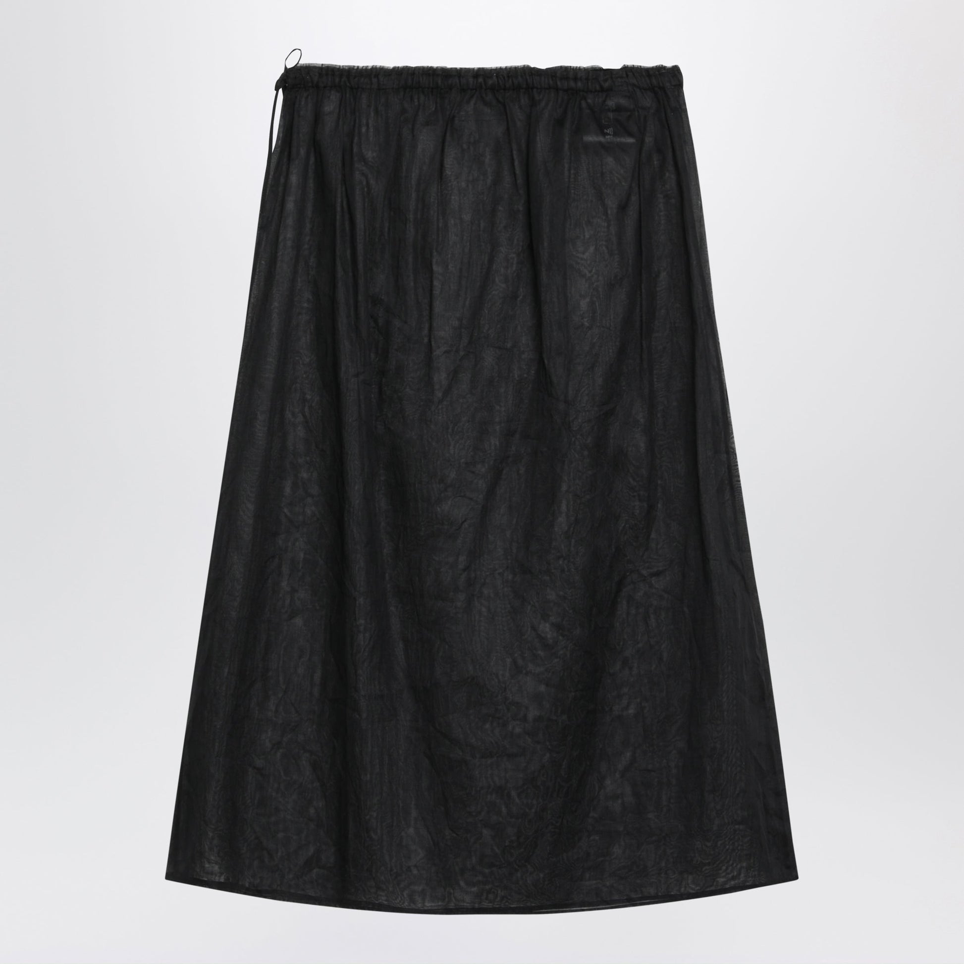 Prada Black Midi Skirt In Cotton Organdy Women PRADA