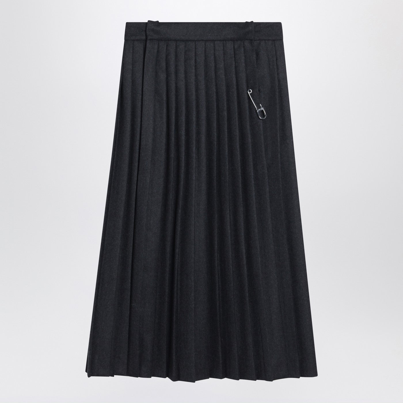 Prada Grey Pleated Wool Skirt Women PRADA