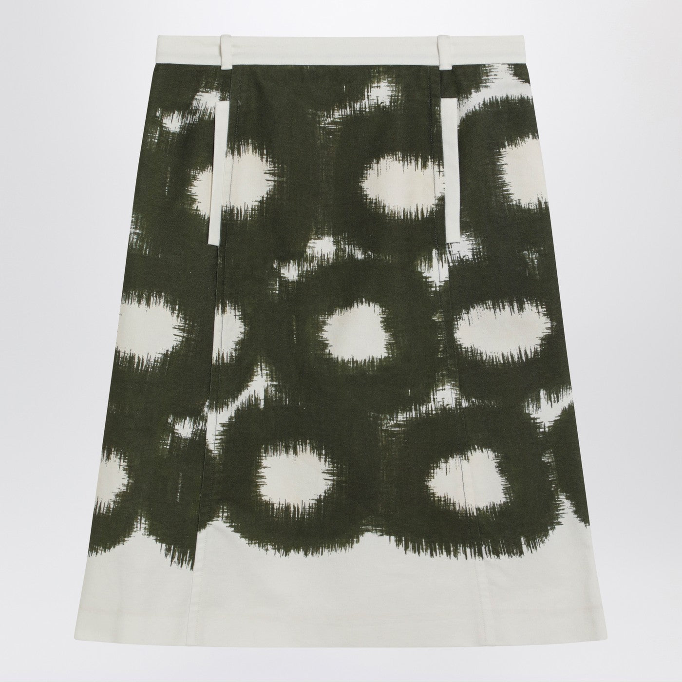 Prada Cotton Skirt With Military Green Pattern Women PRADA