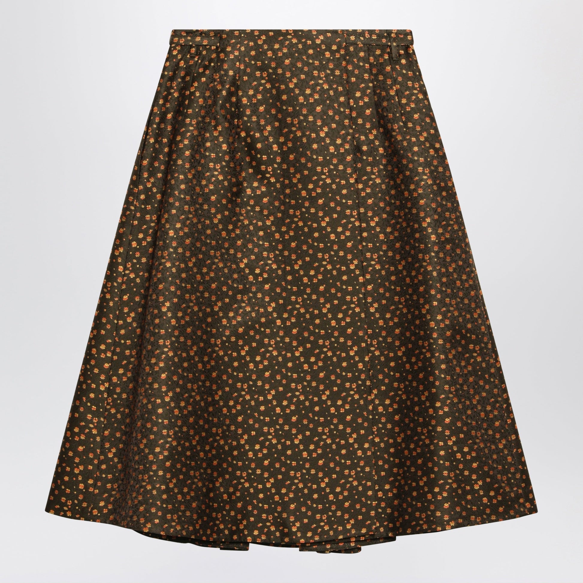 Prada Military Green Floral Skirt Women PRADA