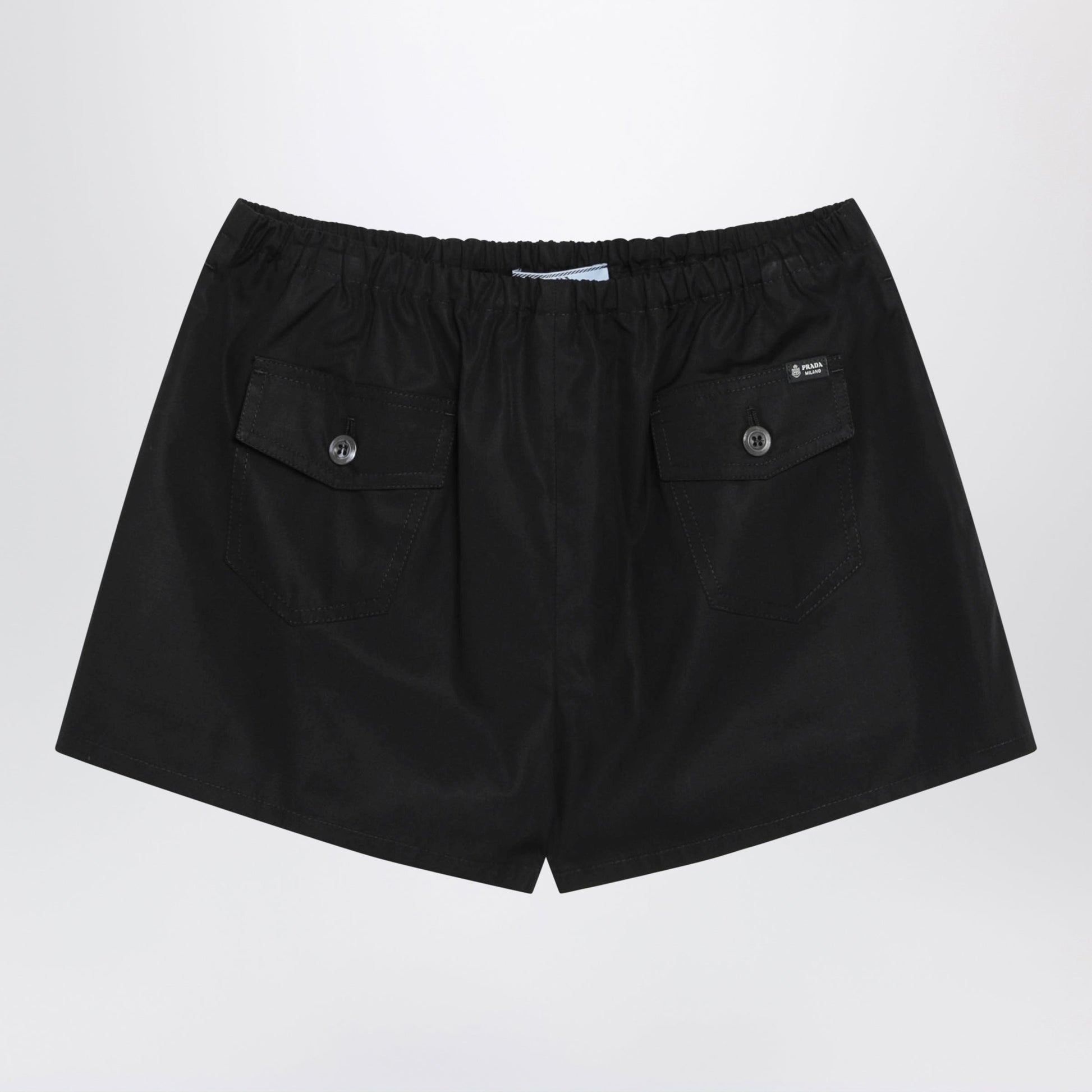 Prada Black Cotton Poplin Shorts Women PRADA