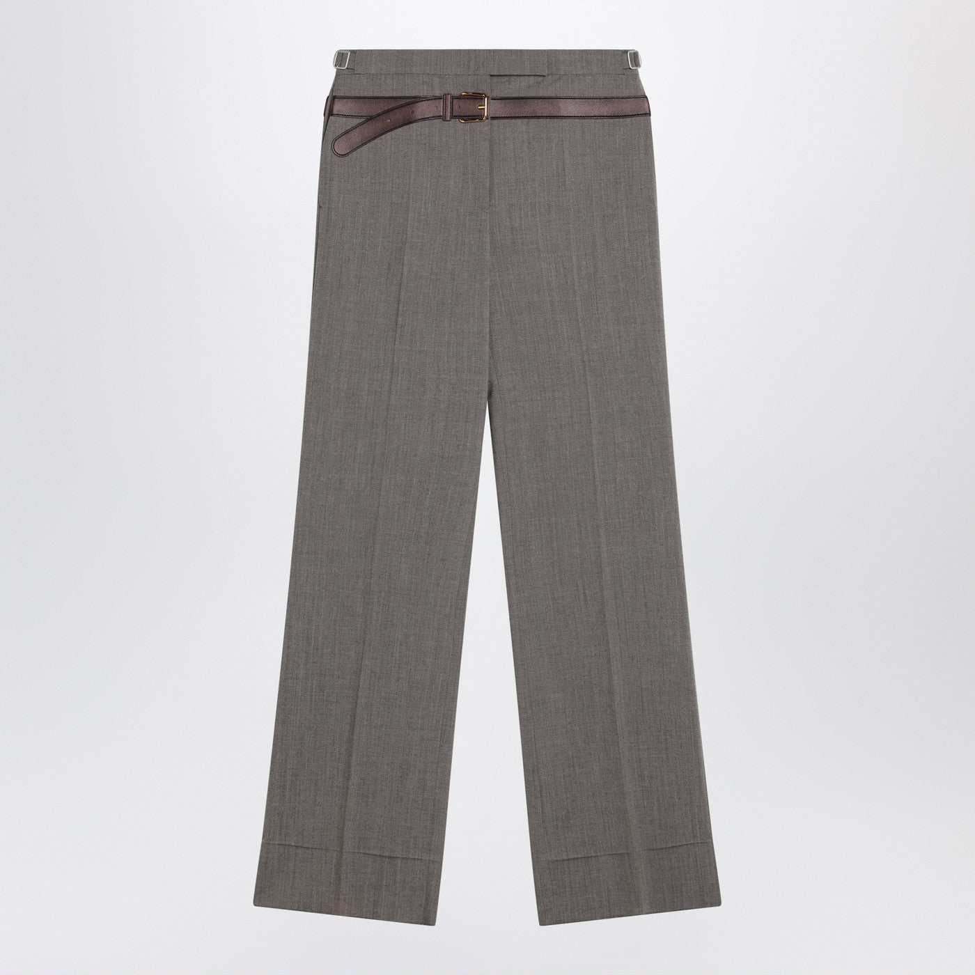 Prada Wool Blend Trousers With Printed Belt Women PRADA