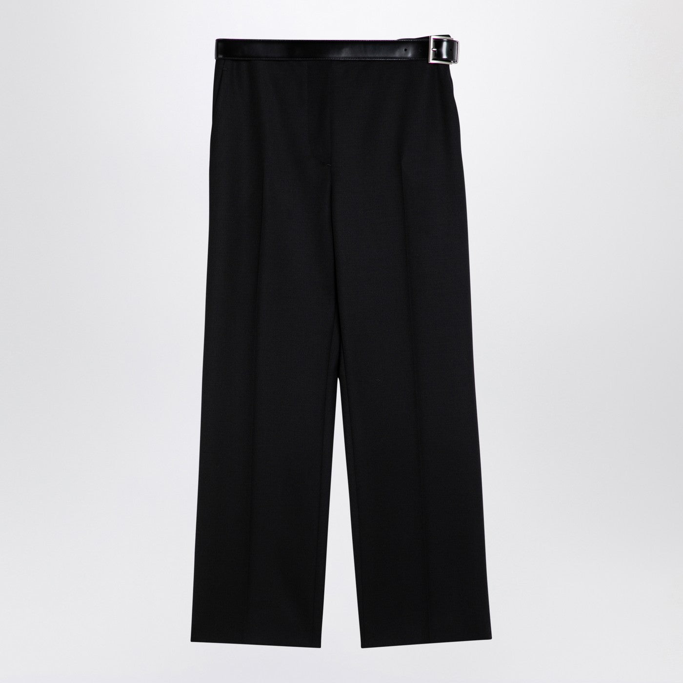 Prada Black Gabardine Trousers With Belt Women PRADA