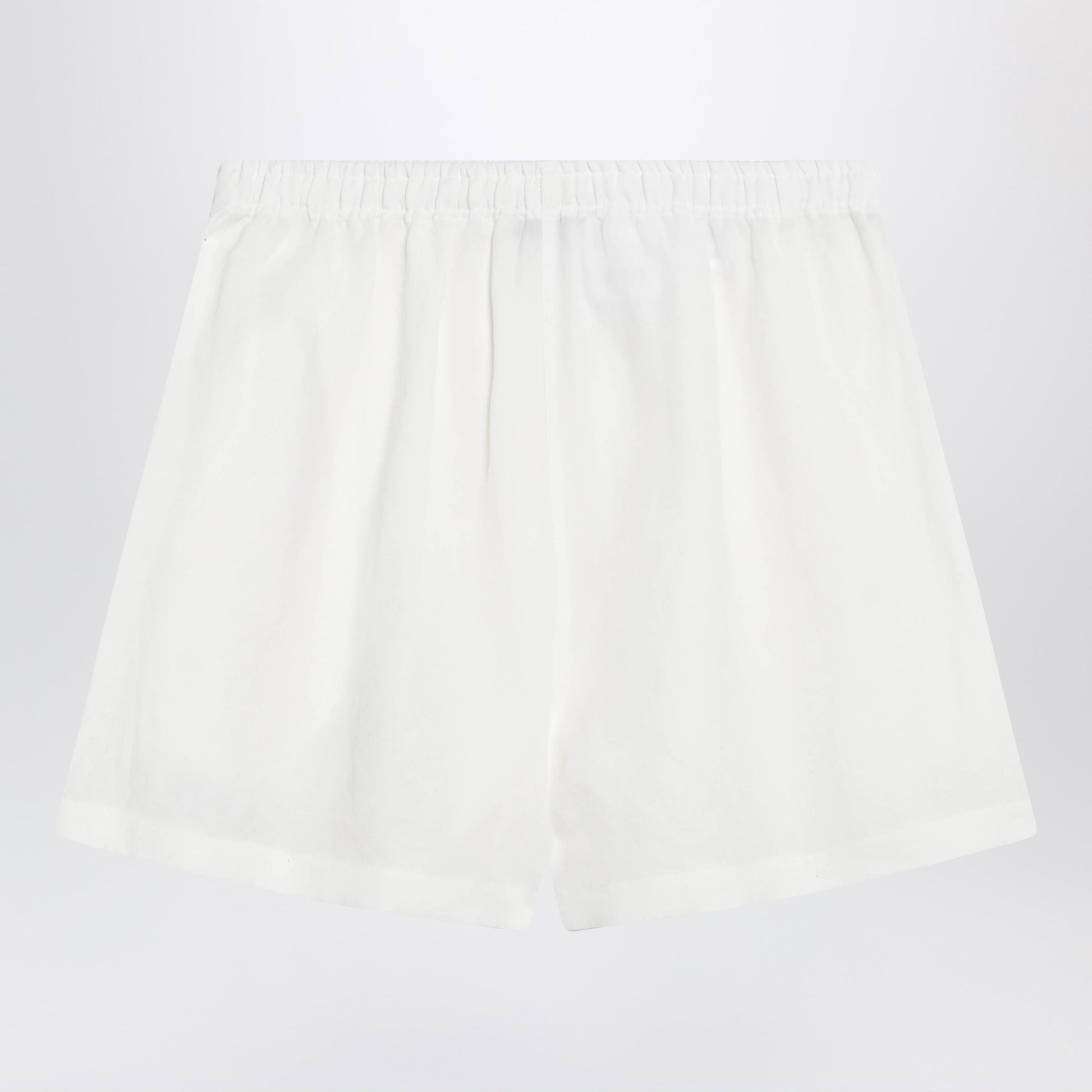 Prada White Embroidered Linen Shorts Women PRADA