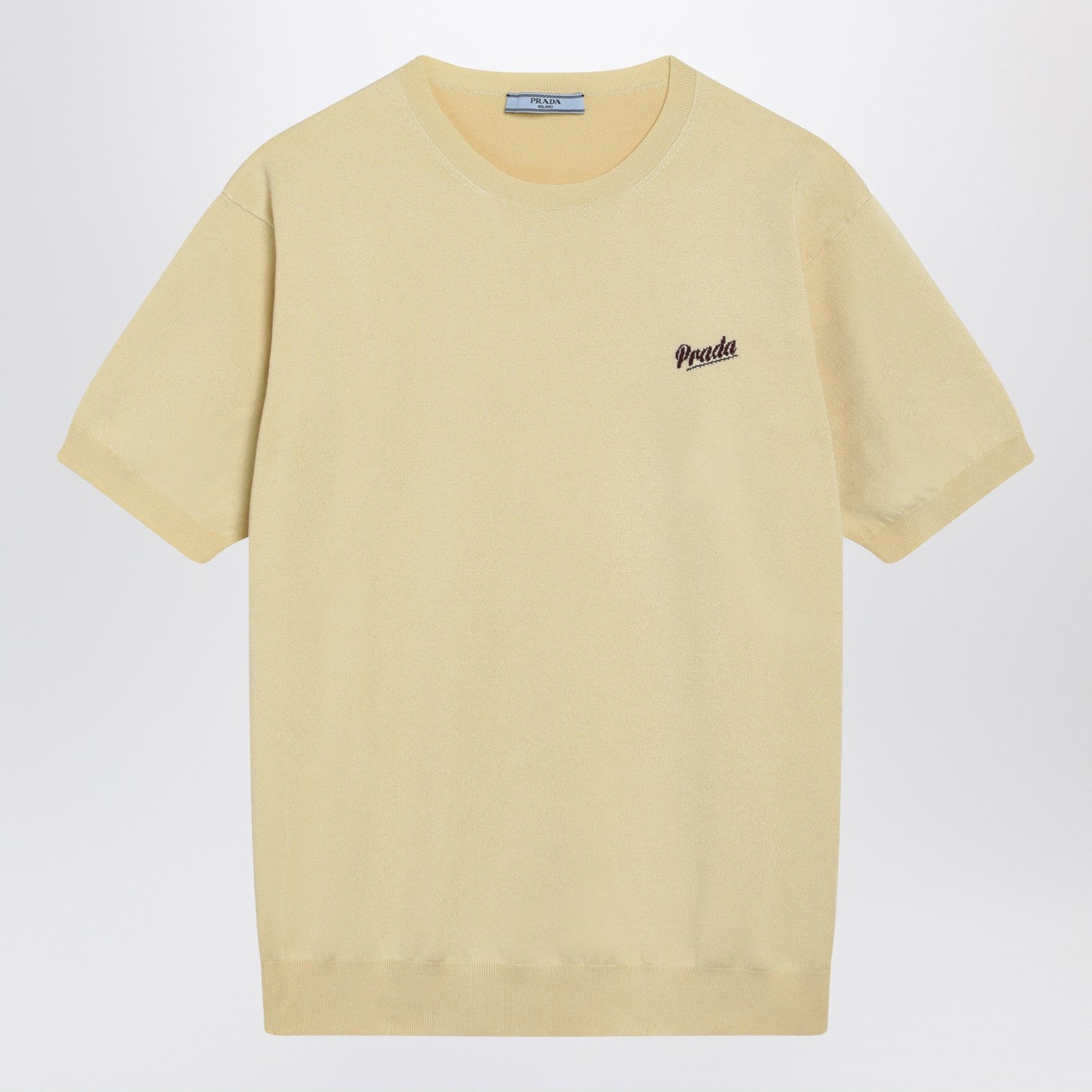 Prada Cream-Colored Silk-Blend Sweater With Logo Women PRADA