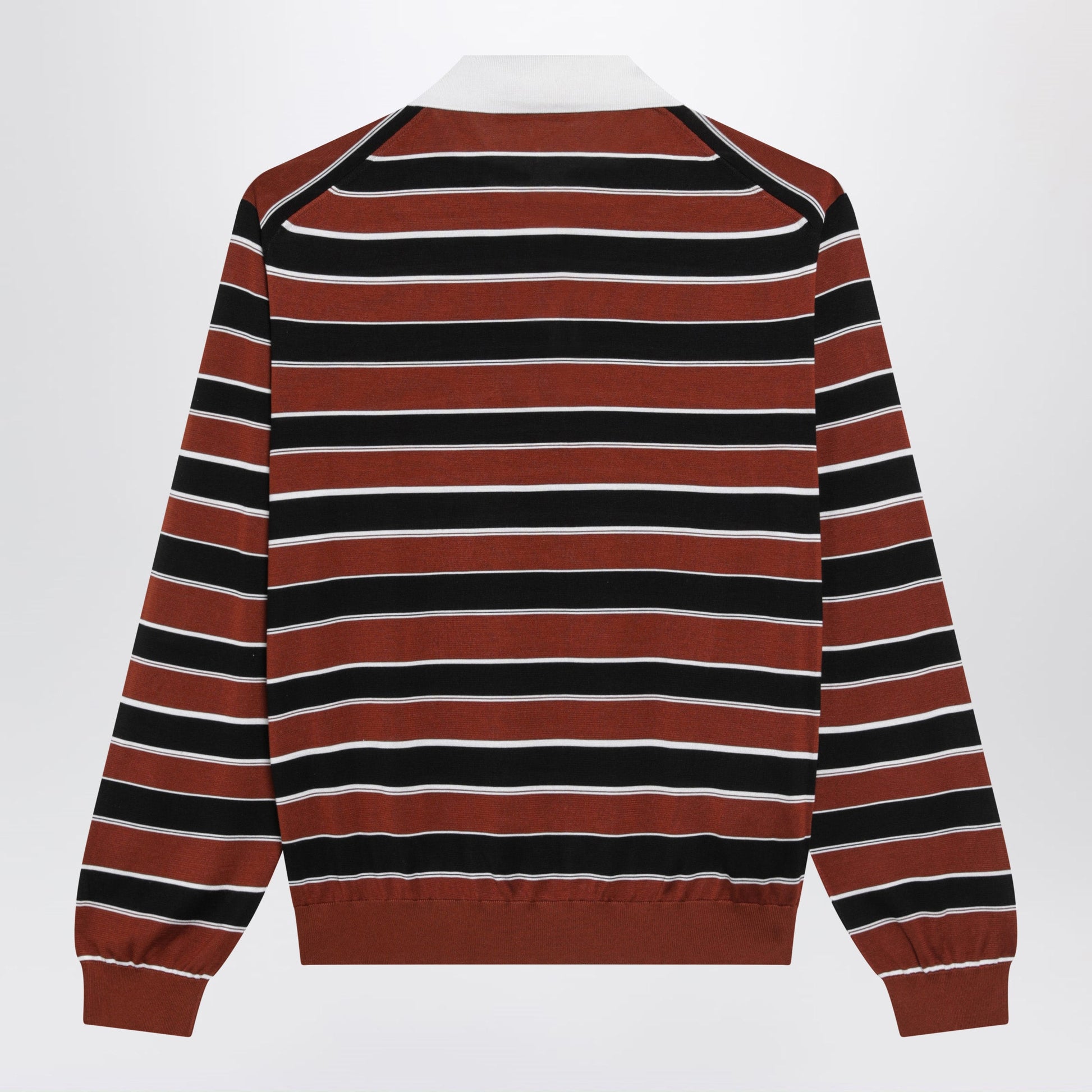 Prada Rust/Black Striped Silk Polo Women PRADA