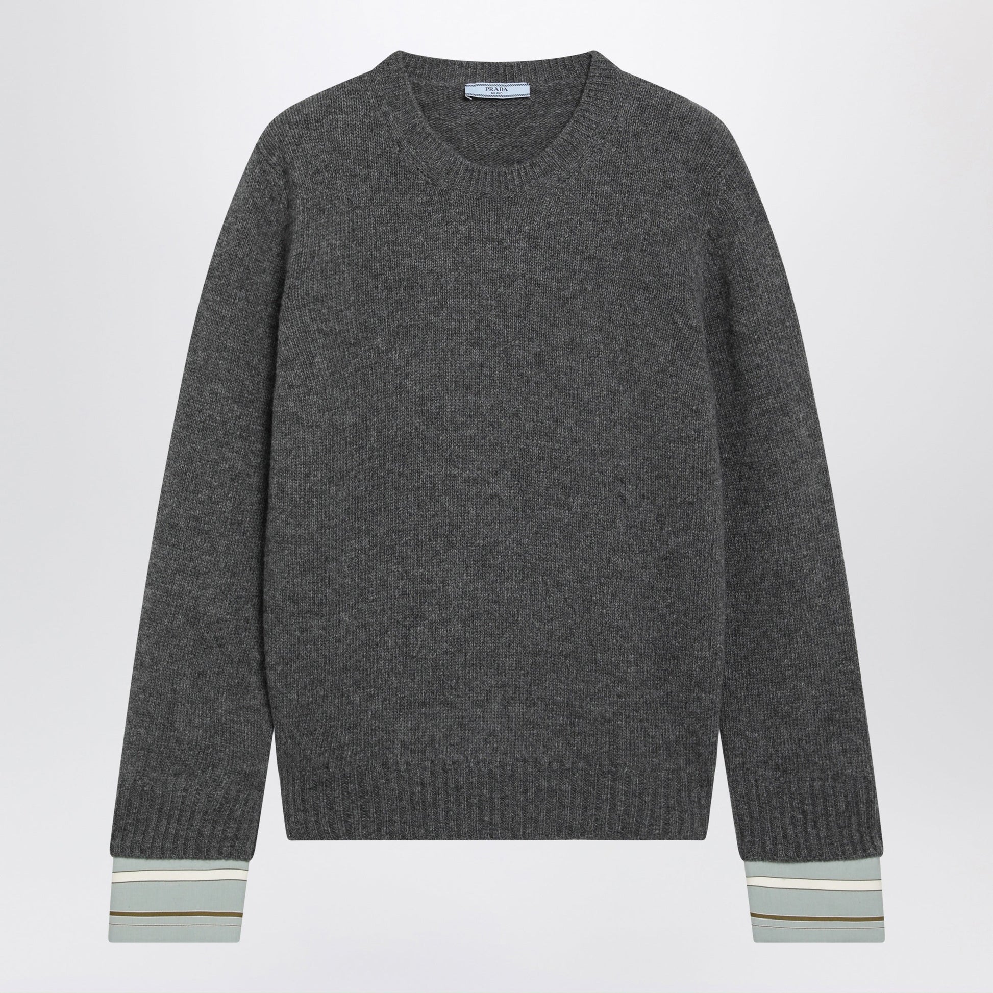 Prada Slate Grey Wool And Cashmere Sweater Women PRADA