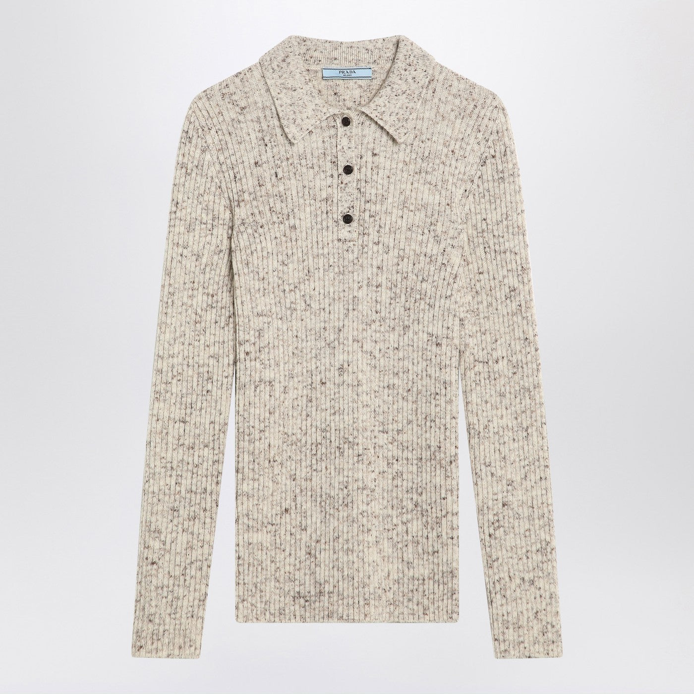 Prada Natural Colour Polo In Wool Blend Women PRADA