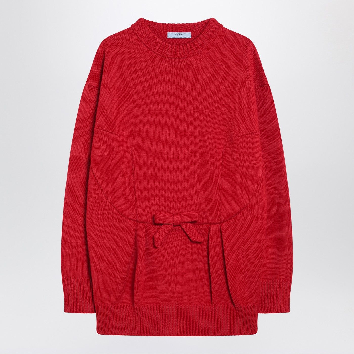 Prada Red Wool Sweater With Bow Women PRADA