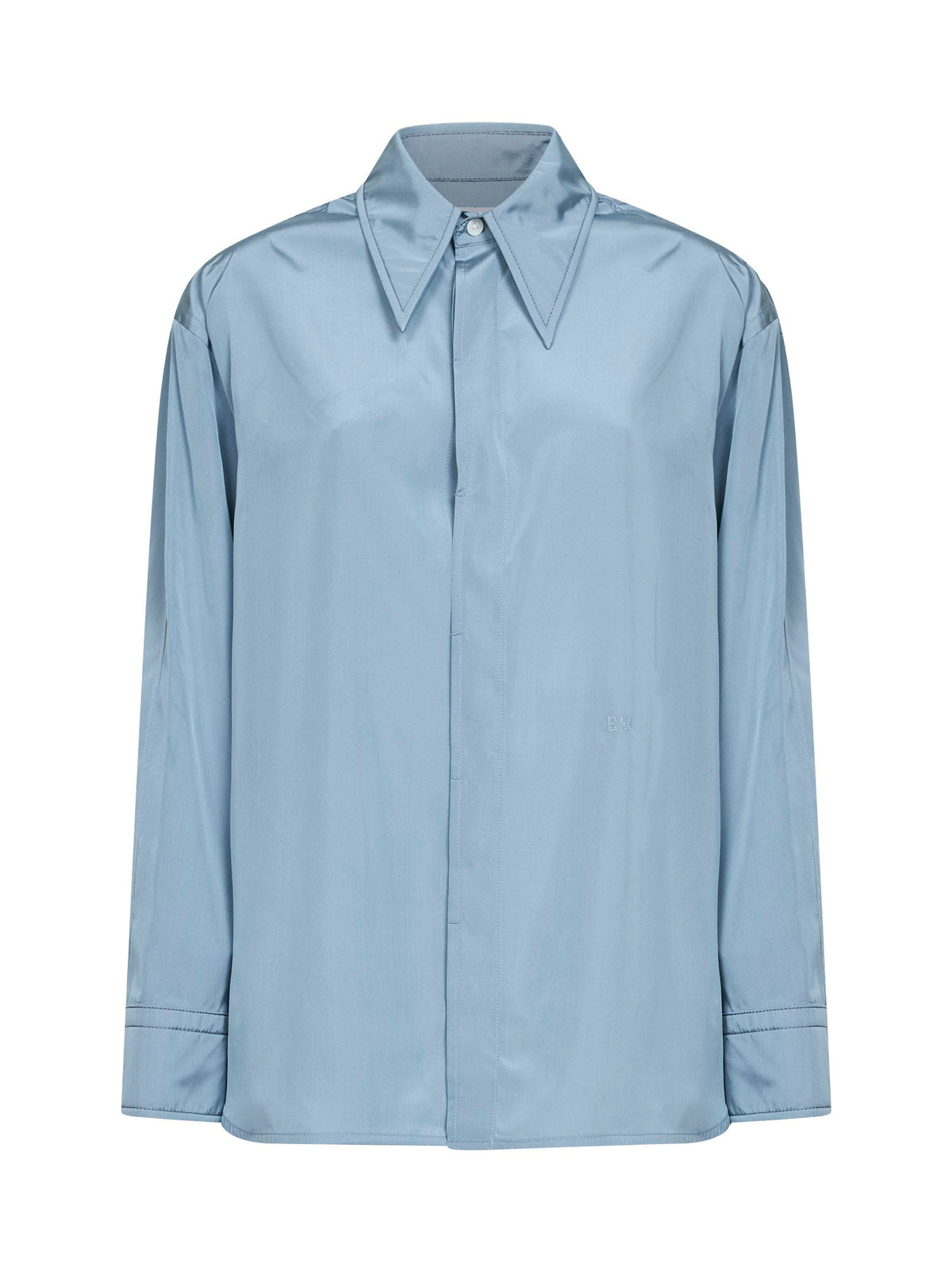 Bottega Veneta Women Blue Gravel Parachute Silk And Viscose Shirt BOTTEGA VENETA
