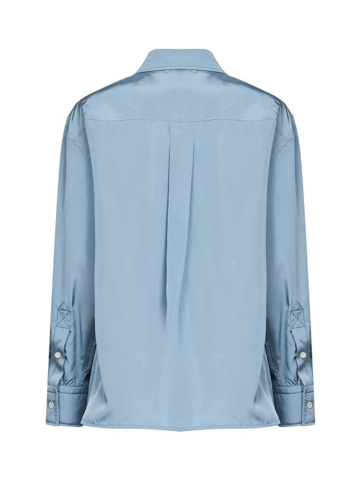 Bottega Veneta Women Blue Gravel Parachute Silk And Viscose Shirt BOTTEGA VENETA