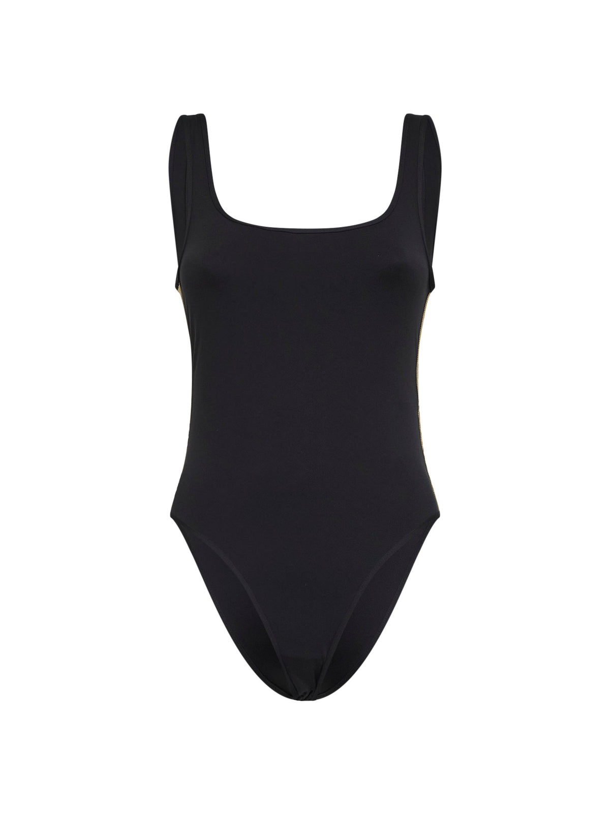 Burberry Women Black Lycra Swimsuit With Check Trims BURBERRY