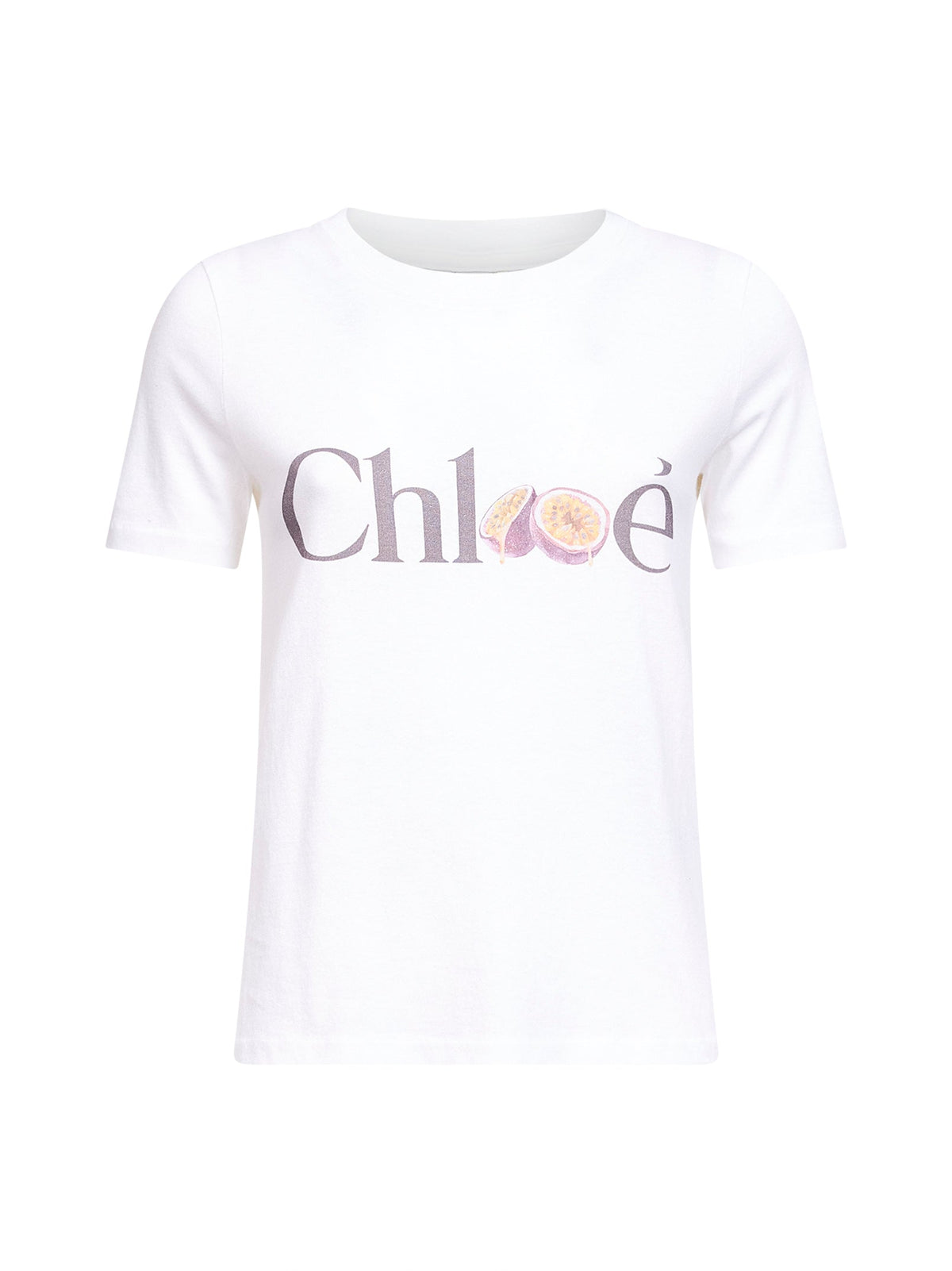 Chloé Women White Cotton Jersey Baby-Fit Logo T-Shirt CHLOE