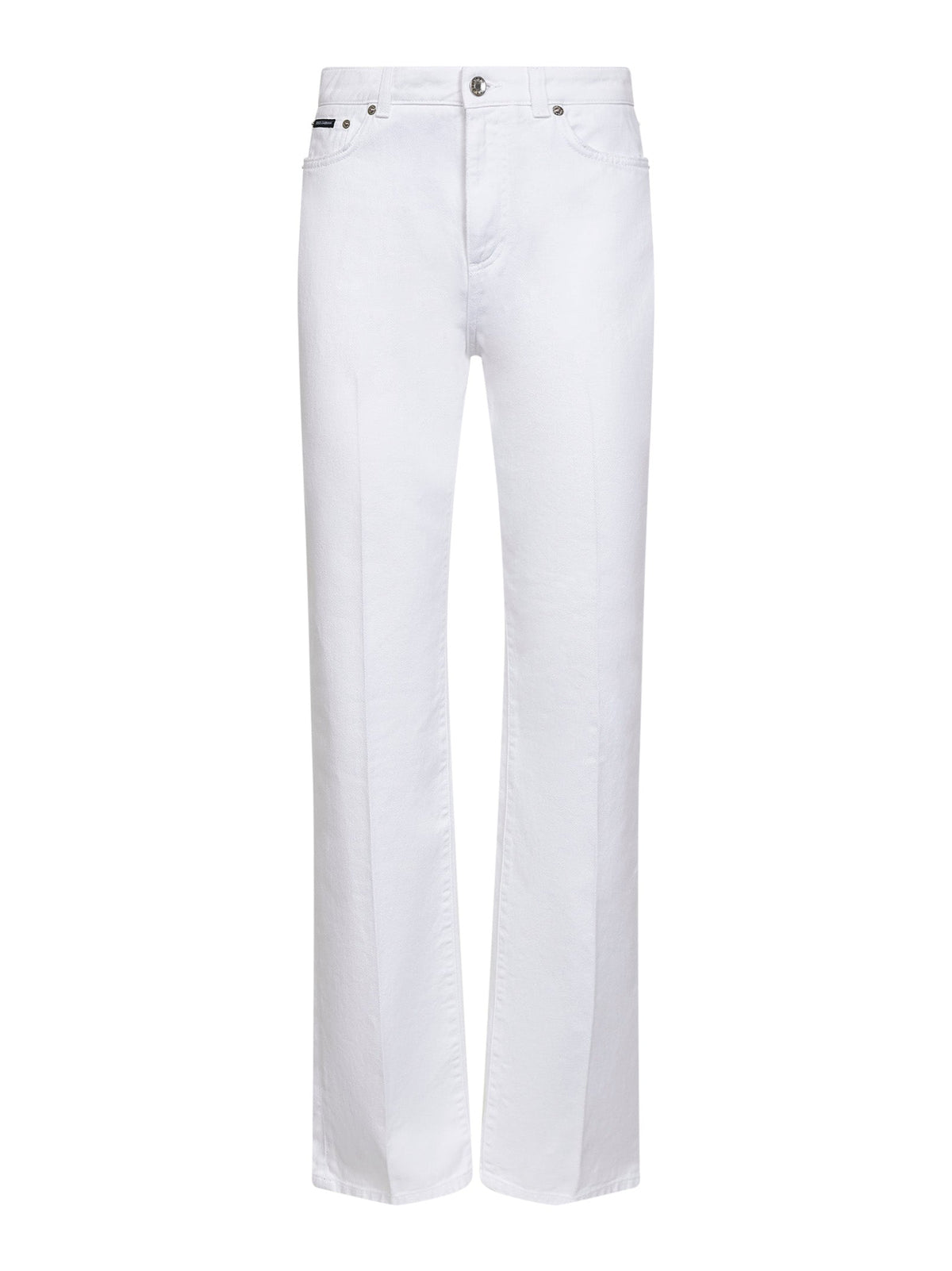 Dolce & Gabbana Women White Cotton Denim Flared Jeans DOLCE & GABBANA