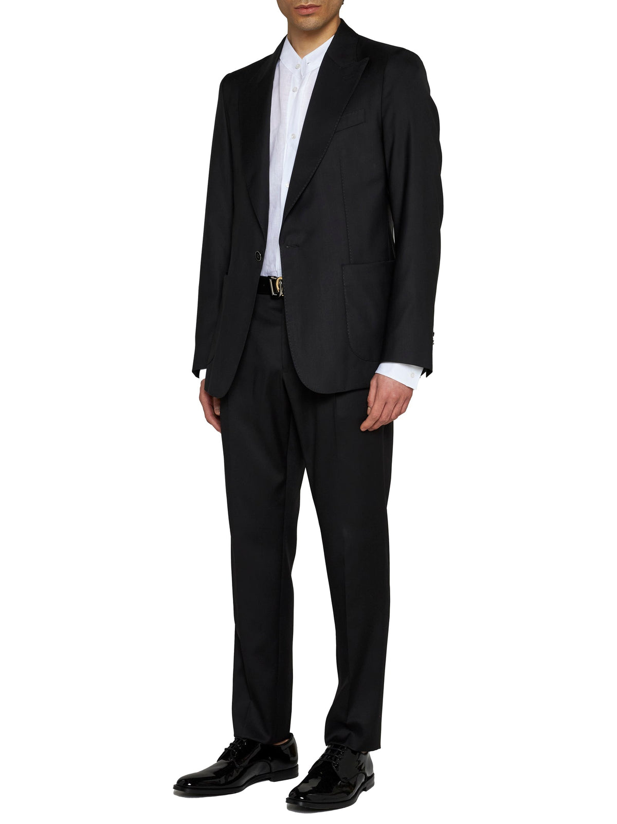 Dolce & Gabbana Men Black Wool And Silk Miami Single-Breasted Blazer DOLCE & GABBANA