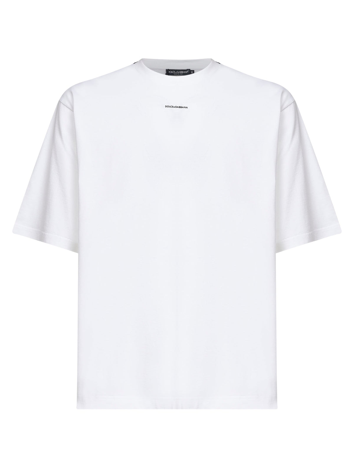 Dolce & Gabbana Men White Cotton Printed Oversized T-Shirt DOLCE & GABBANA