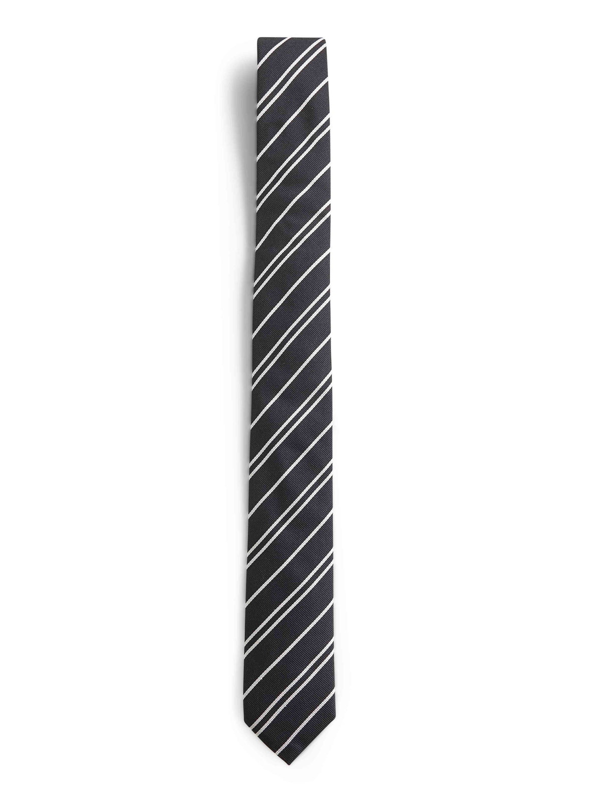 Dolce & Gabbana Men Black Striped Jacquard Silk Martini Tie DOLCE & GABBANA