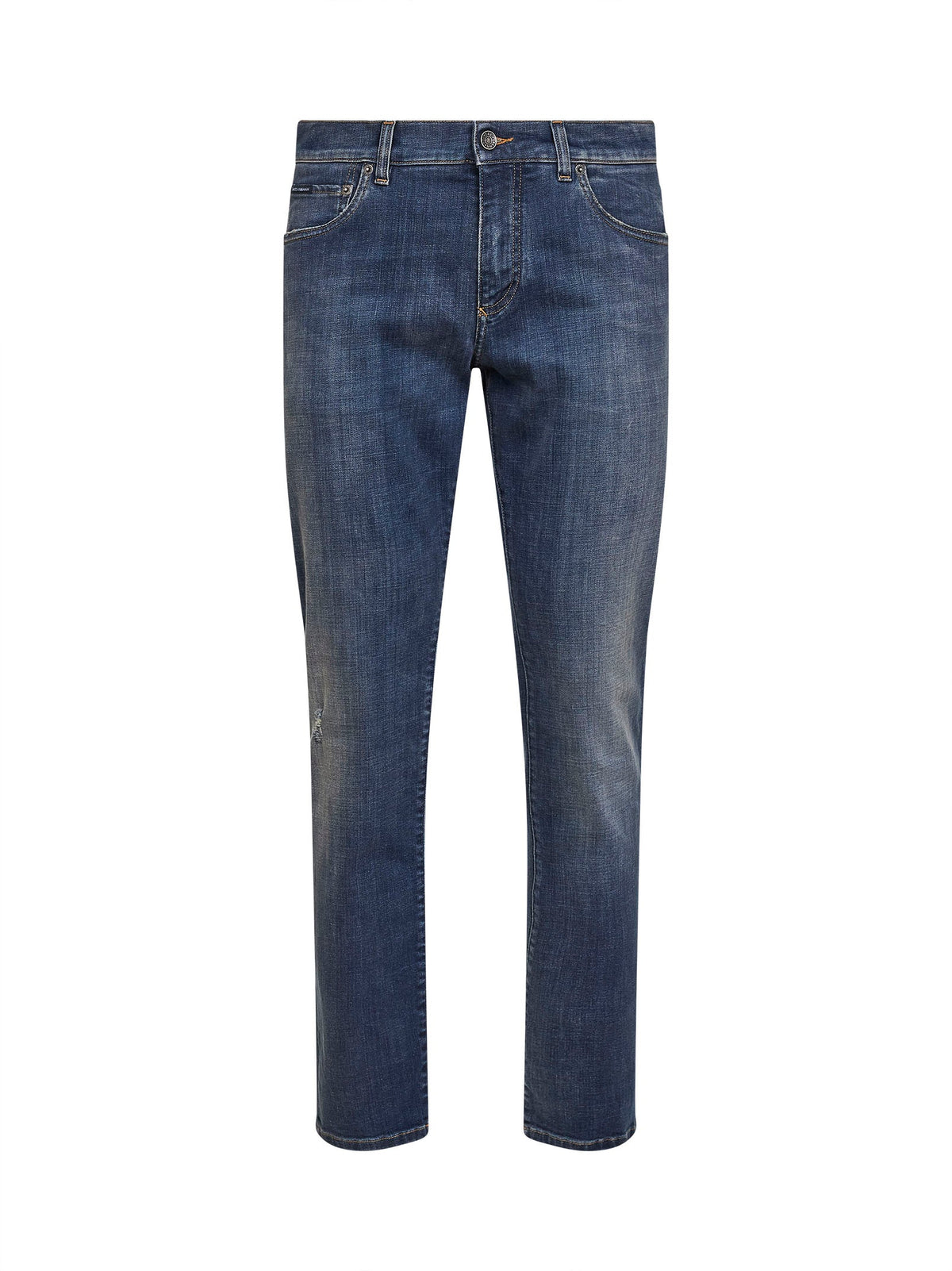 Dolce & Gabbana Men Blue Stretch Cotton Denim Slim Jeans DOLCE & GABBANA