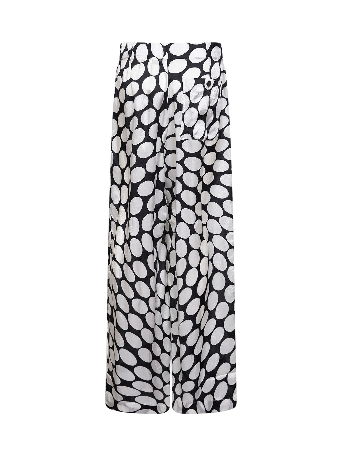 Dries Van Noten Women Black Viscose Soft Ellipses-Printed Wide-Leg Trousers DRIES VAN NOTEN