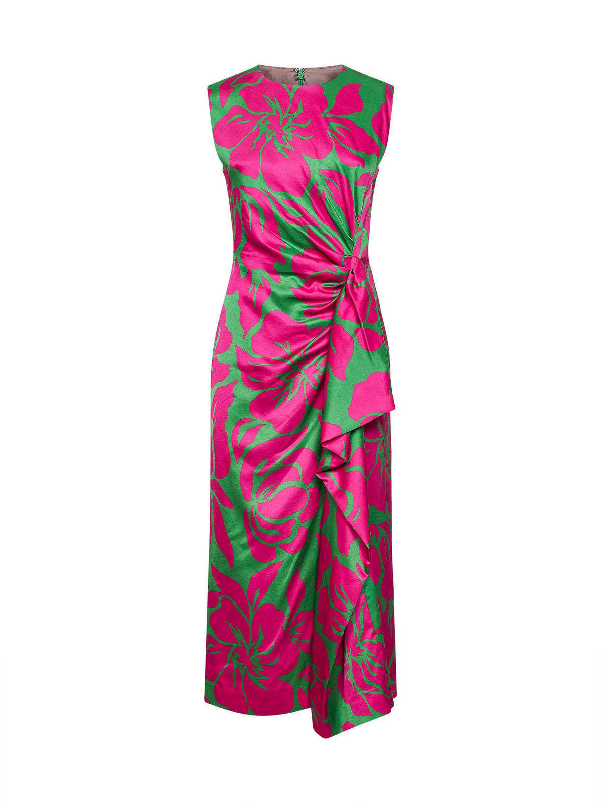 Dries Van Noten Women Hawaiian Floral-Print Viscose Draped Midi Dress DRIES VAN NOTEN
