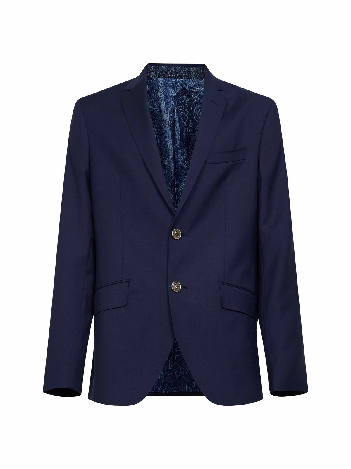 Etro Men Blue Wool Single-Breasted Jacket ETRO