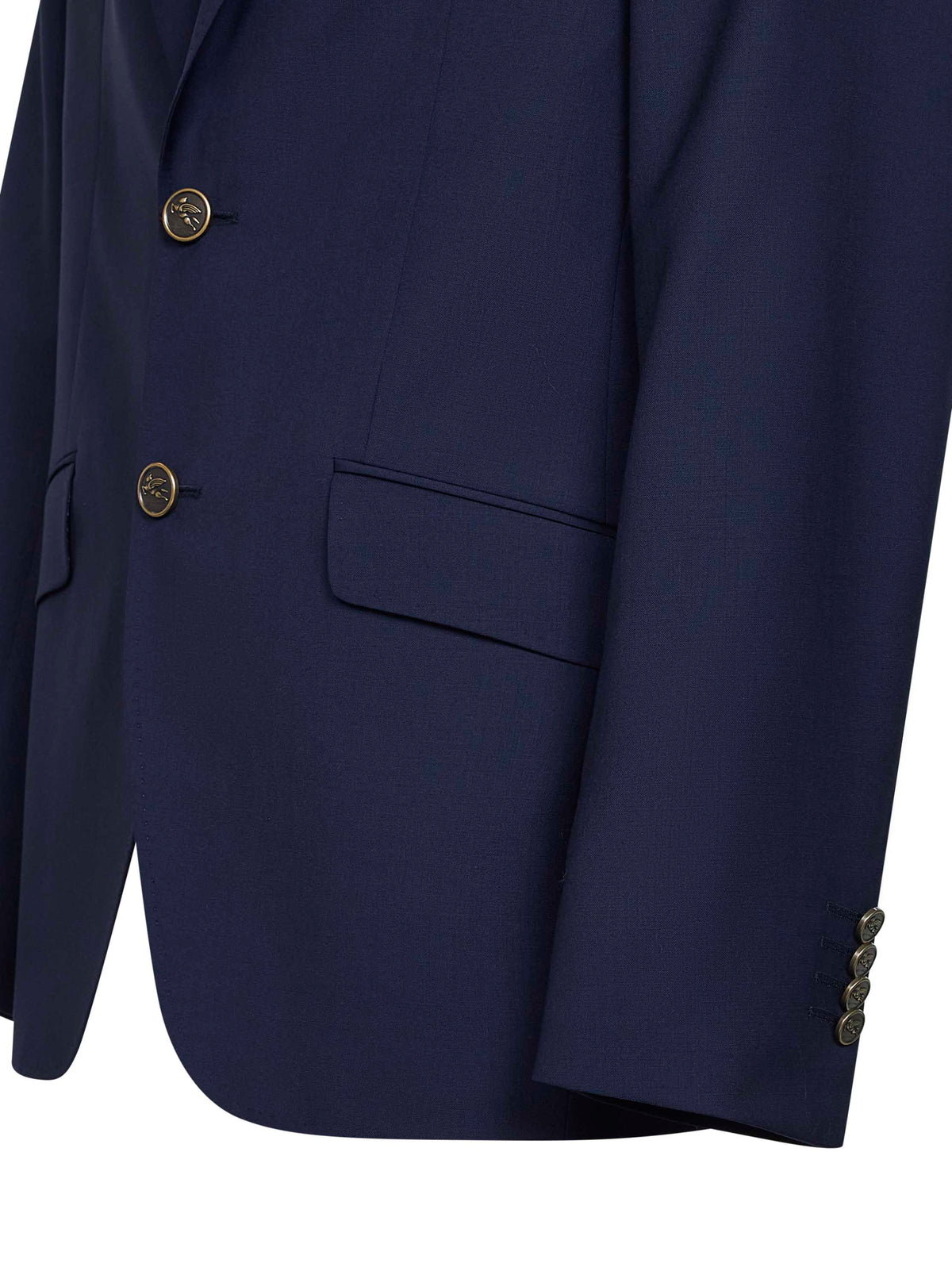 Etro Men Blue Wool Single-Breasted Jacket ETRO