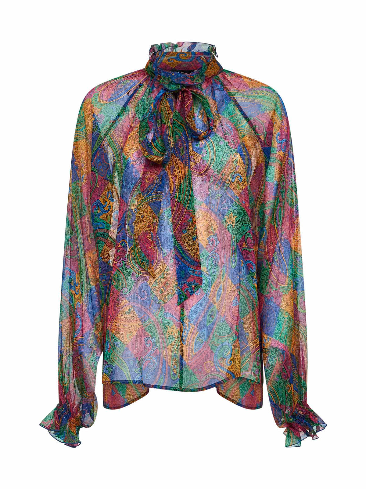 Etro Women Geometric Paisley-Pattern Silk Crepon Blouse ETRO
