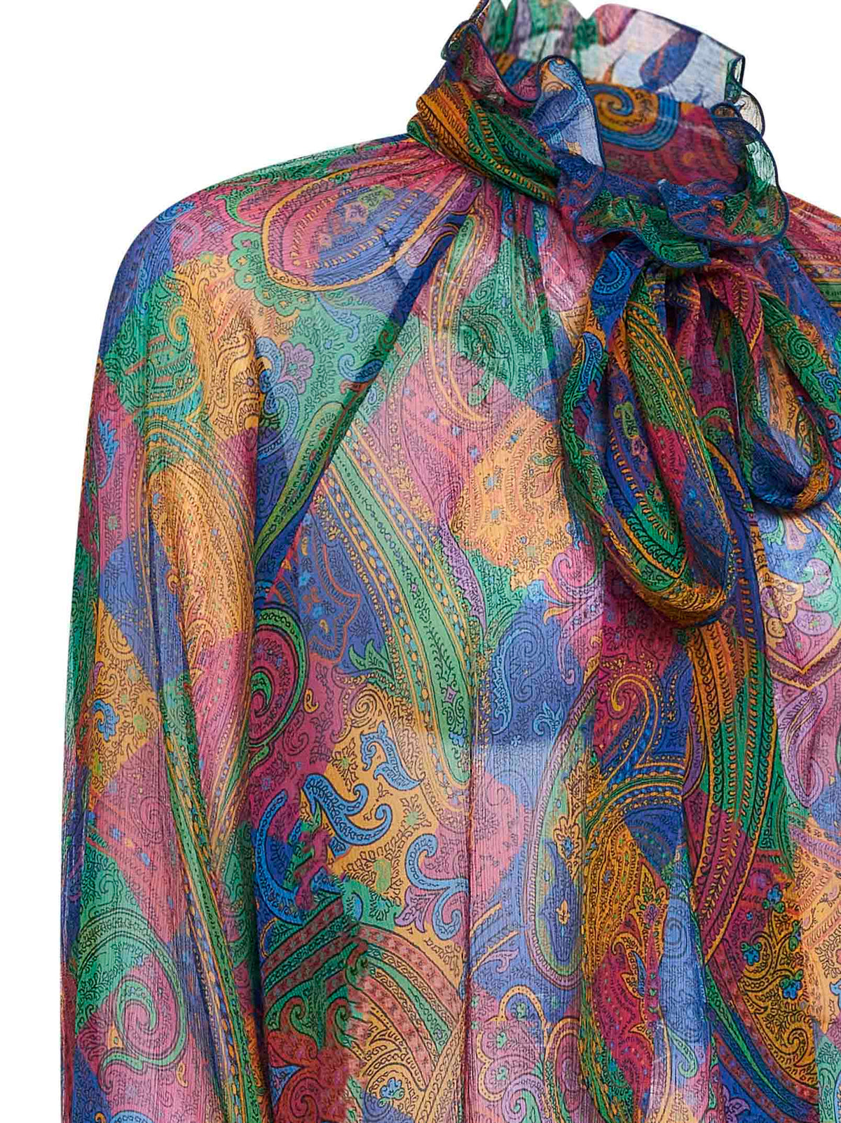 Etro Women Geometric Paisley-Pattern Silk Crepon Blouse ETRO