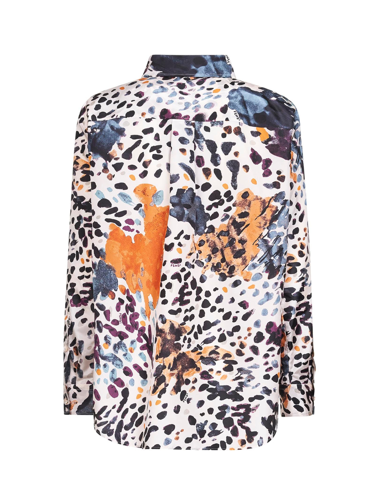 Fendi Women Ivory Printed Silk Taffeta Shirt FENDI