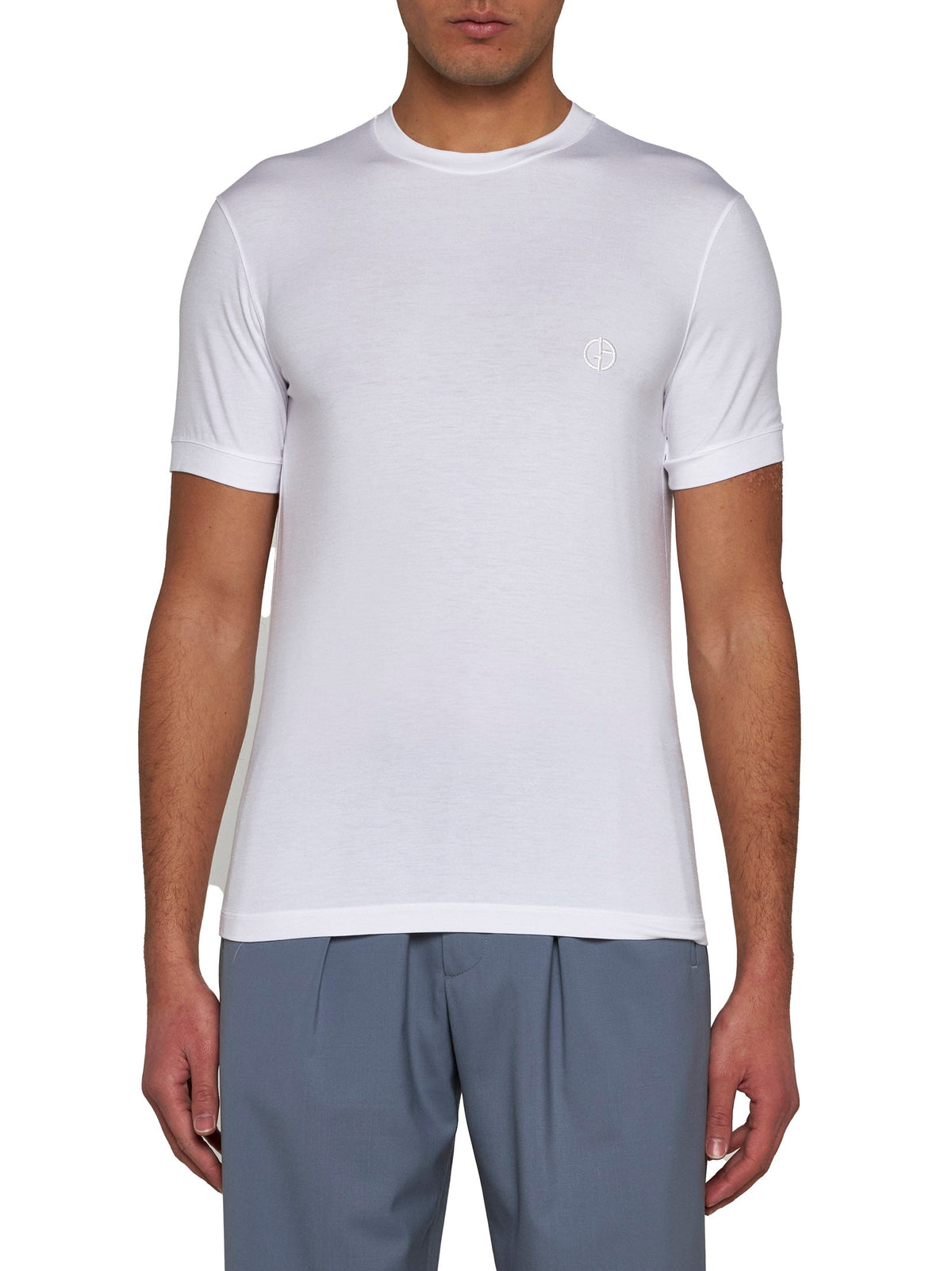 Giorgio Armani Men Icon Crew Neck T-Shirt In Stretch Viscose Jersey GIORGIO ARMANI