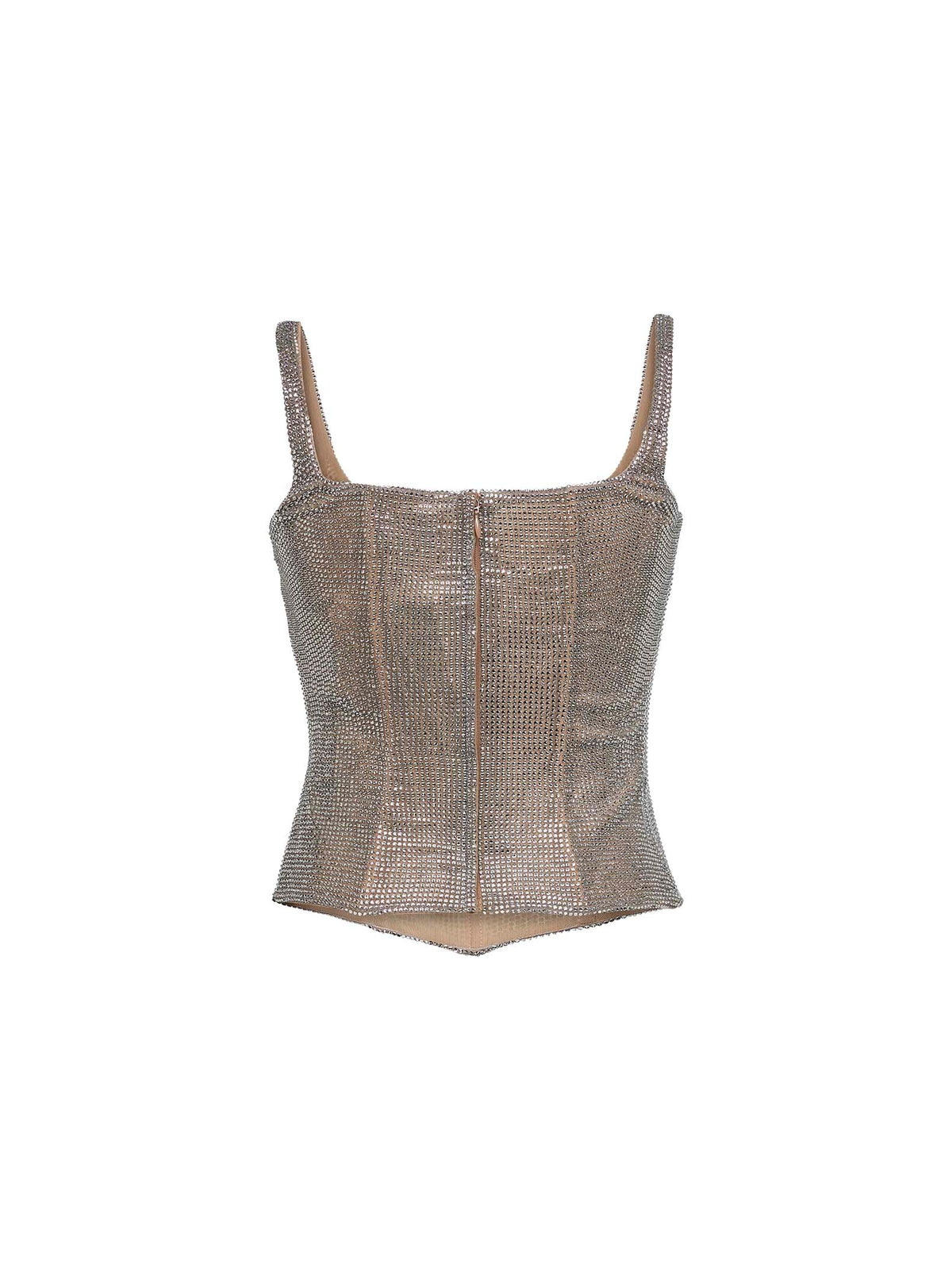 Giuseppe Di Morabito Women Silver Crystal Bustier Top GIUSEPPE DI MORABITO