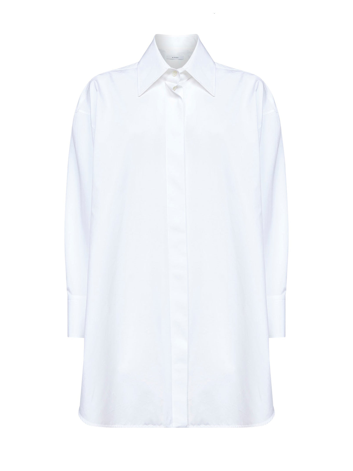 Givenchy Women White Poplin Asymmetric Shirt GIVENCHY